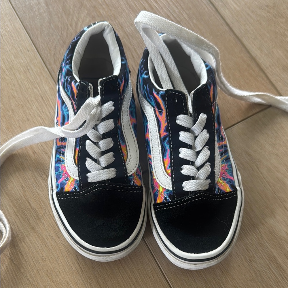 Vans Kids' Black and Multicolor Sneakers (glow in the dark)